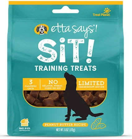 Etta Says! Sit! Training Treats – Oat & Peanut Butter Recipe, 6oz Bag