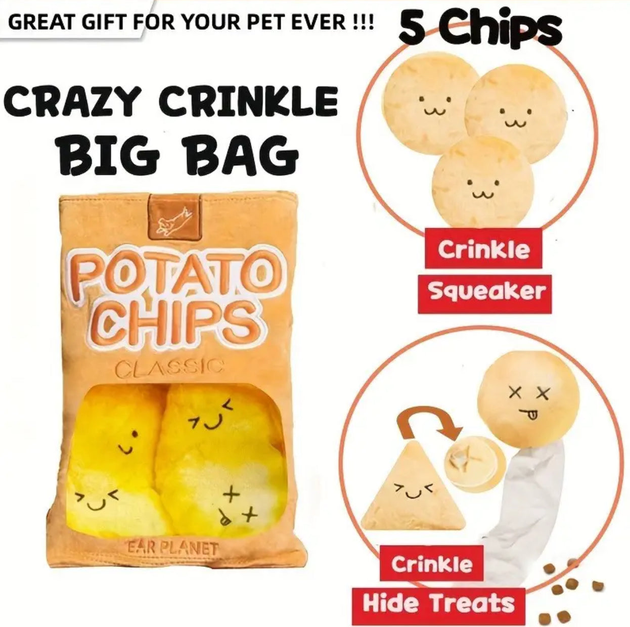 You Had Me At Chips! - Potato Chip Bag Dog Toy