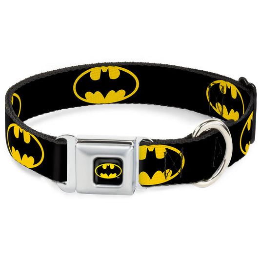Batman Dog Collar – 1.5" Wide, Medium (18"–32")