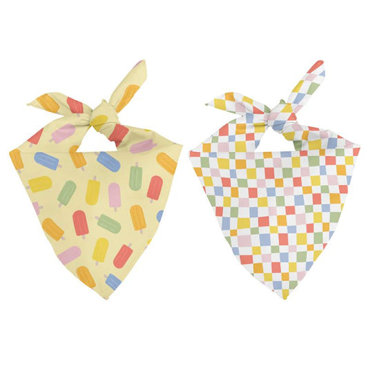 Dreaming of Popsicles & Fun - Reversible Tie & Clasp Bandana